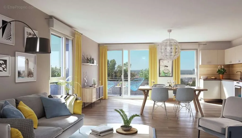 Séjour - Appartement neuf avec terrasse vue imprenable à Thonon-les-Bains