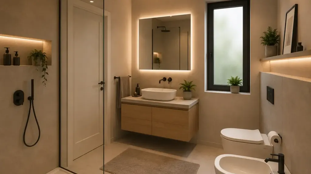 Salles de bain - Modern Villa with Private Garden in Zero Branco