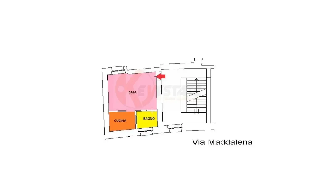 Plan - Studio Flat in Sassari's Historic Centre