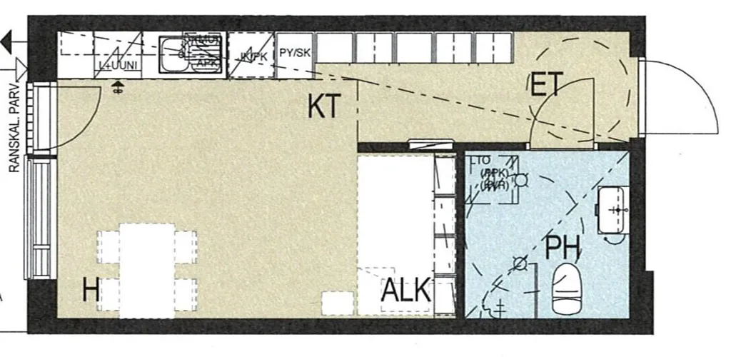 Plan - Modern Studio with Balcony in Hervanta, Tampere