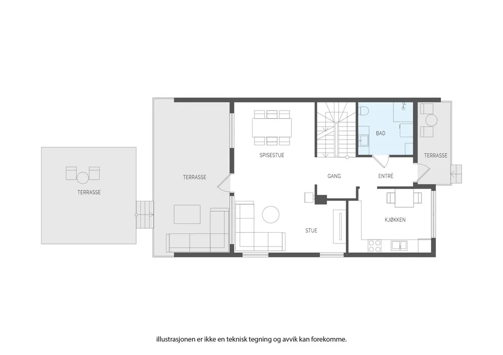 Planimetria - Casa di 3 locali a Nannestad