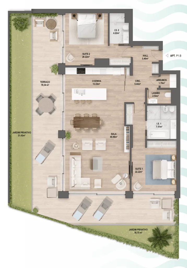 Plan - 2 Bedroom Apartment with Pool in Cascais