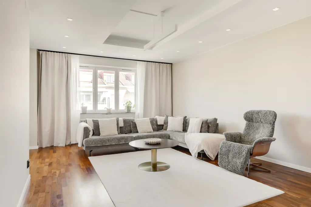 Living Room - Corner Apartment with Park View in Norrköping