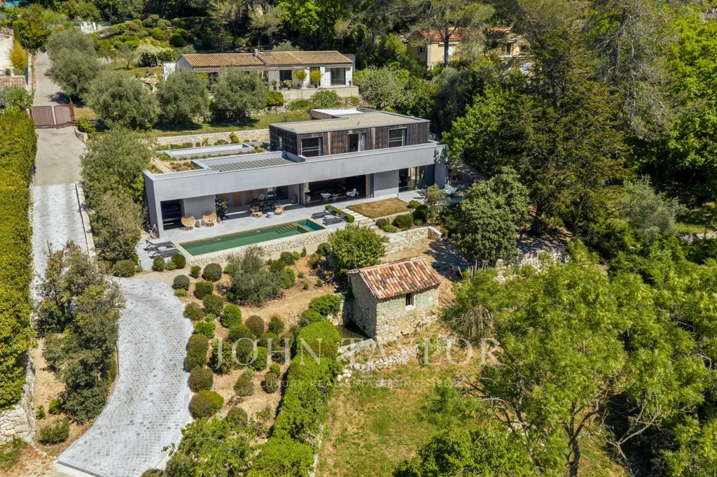 Aerial - Two Villas with Extension Potential near Valbonne