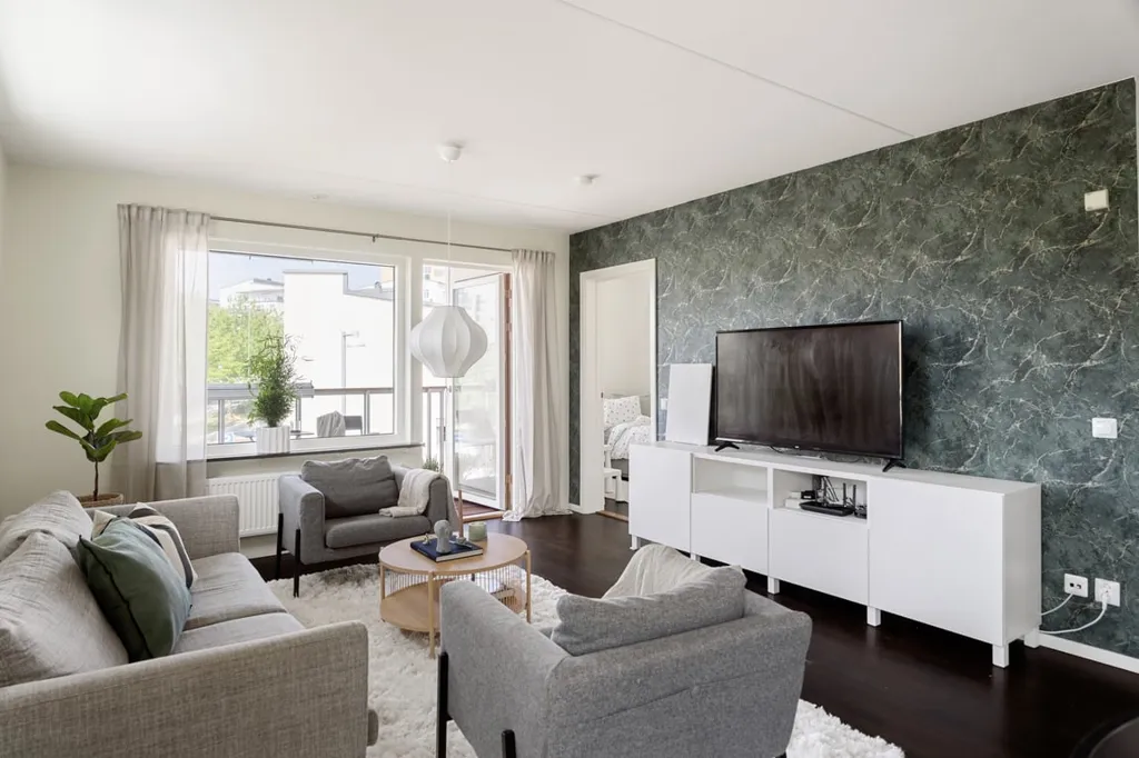 Séjour - Apartment with Large Balcony in Ulriksdal
