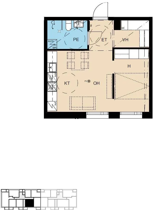 Plaan - Modern Flat with Wardrobe in Etu-Lyötty, Oulu