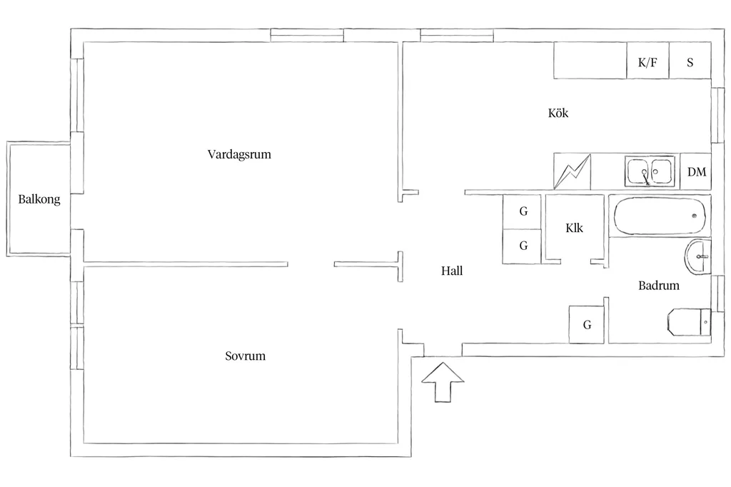 Plaan - Funkistyle Flat with Balcony in Toppsegelsgatan
