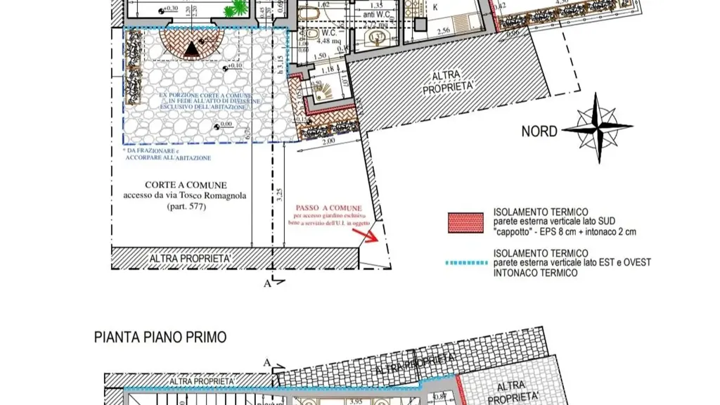 Planimetria - Terratetto indipendente con giardino a Cascina
