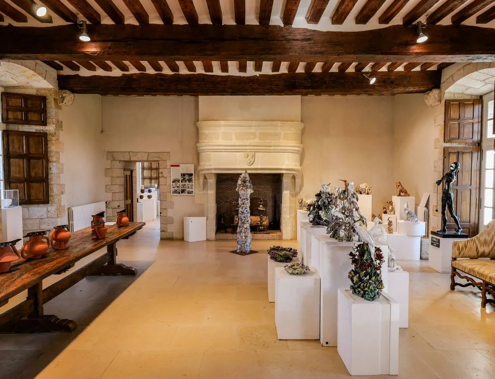 Living Room - Medieval Castle with Art Centre in Normandy
