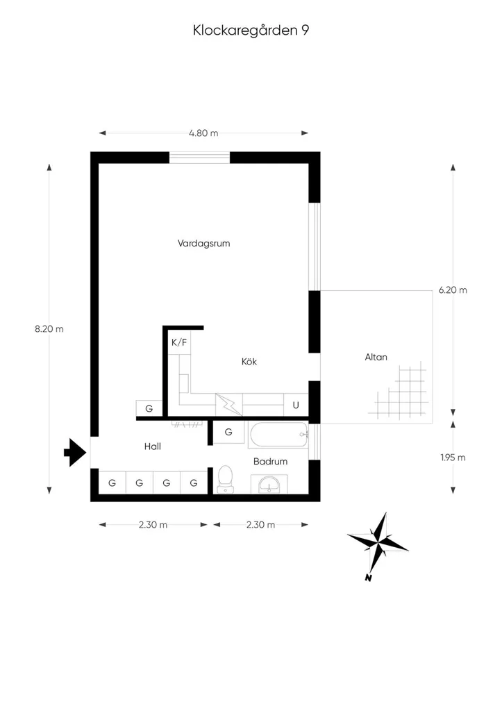 Plan - Ground-Floor Apartment with Terrace in Tornby