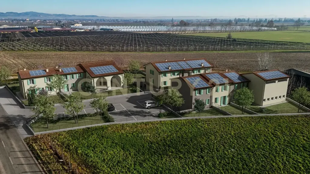 Vista aerea - Villa a schiera con giardino a Zevio
