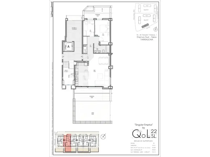 Planimetria - New Flat with Terrace in Salou