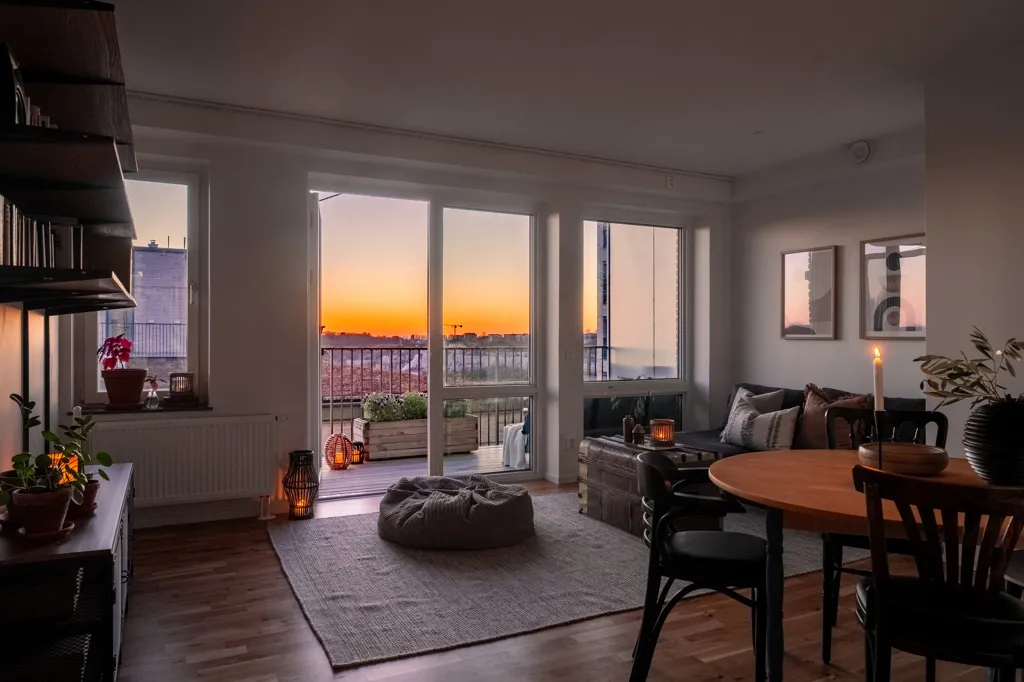 Soggiorno - Modern Two-Bedroom Flat with Balcony in Skåne