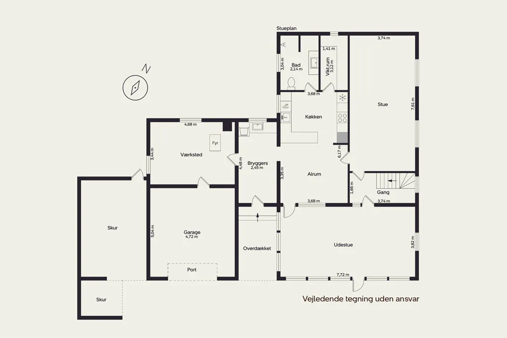 Plaan - Historic Villa with Garden in Smidstrup