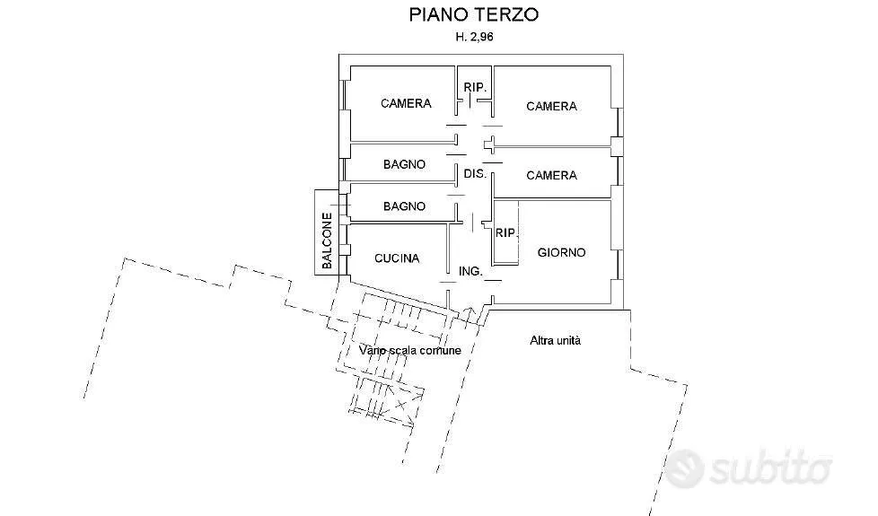 Floor Plan - Apartment with Balcony in Piacenza