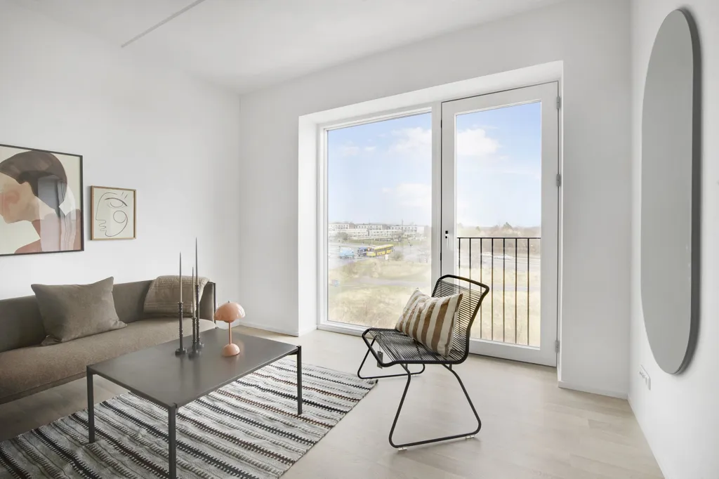 Séjour - Modern Apartment with Garden Access in Aarhus