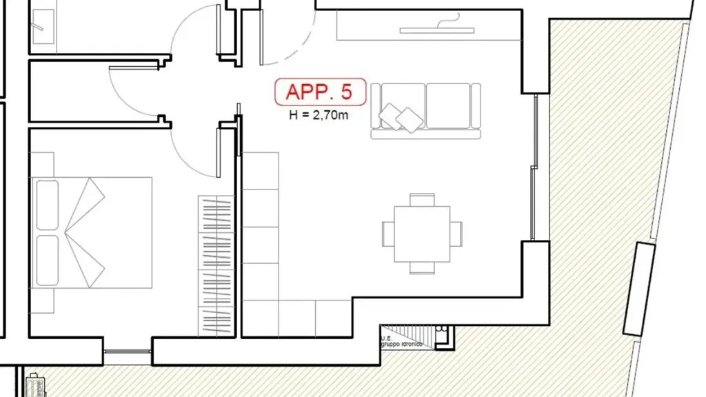 Floor Plan - Modern Bilocale with Terrace in Chievo, Verona