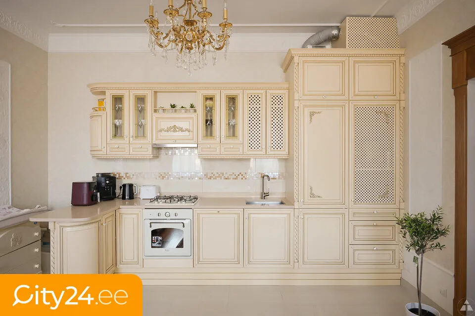Cucina - Historic Apartment with Park View in Riga Centre