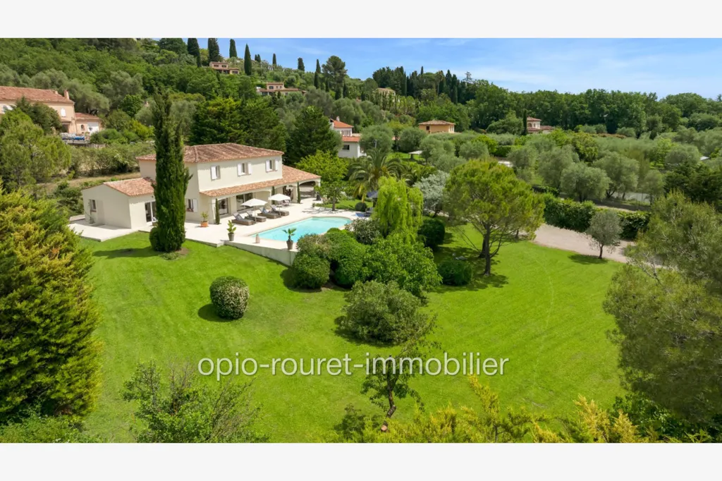 Vue aérienne - Villa Moderne avec Piscine à Châteauneuf-Grasse