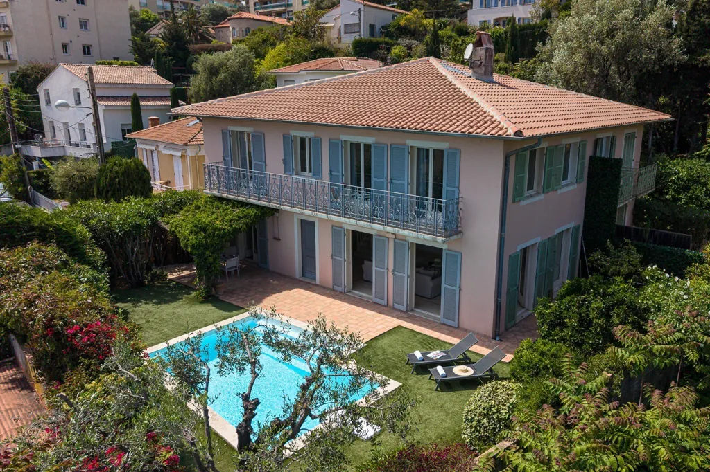Aerial - Character House with Pool in Nice Cimiez