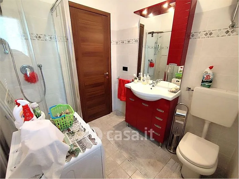 Bathrooms - Rearranged Apartment with Mountain View in Saint-Vincent