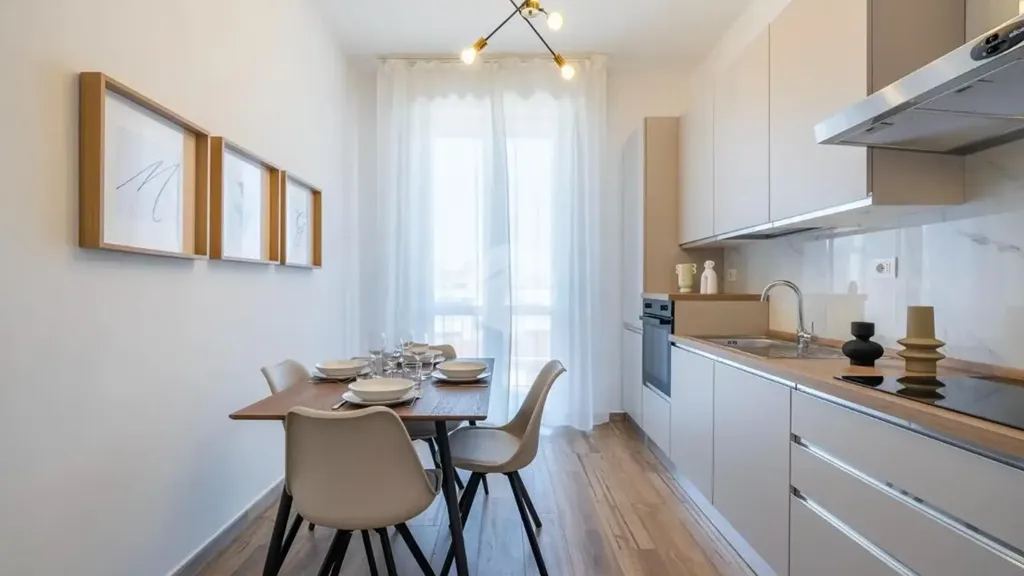 Söögituba - Rustic-Style Flat with Balcony in Florence