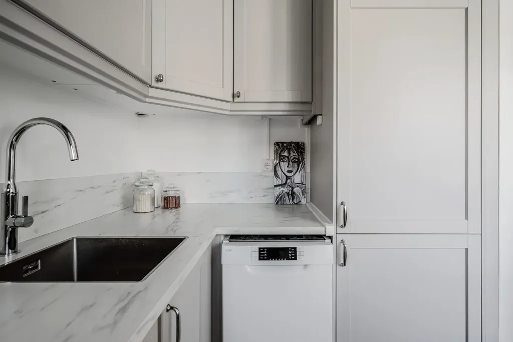 Kitchen - Apartment with Garden View in Stockholm