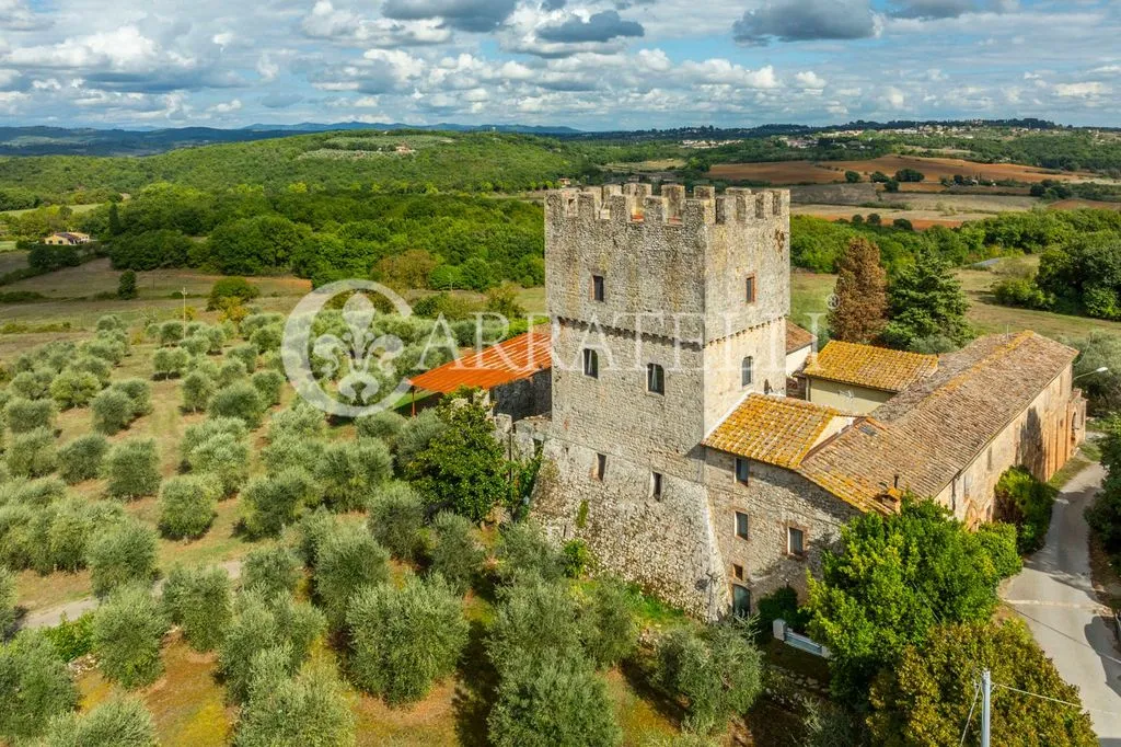 Vue aérienne - Medieval Tower with Panoramic Views in Monteriggioni