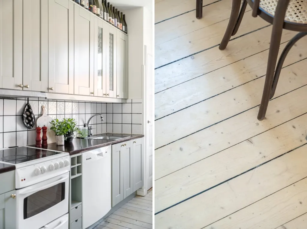 Köök - Two-Bedroom Flat with Garden View in Rörsjöstad