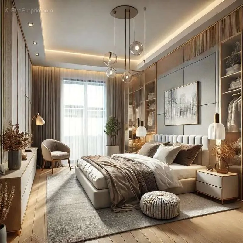 Chambres - Appartement 2 Pièces avec Parking dans Quartier Résidentiel