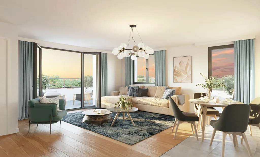Séjour - Appartement neuf avec balcon à La Motte-Servolex