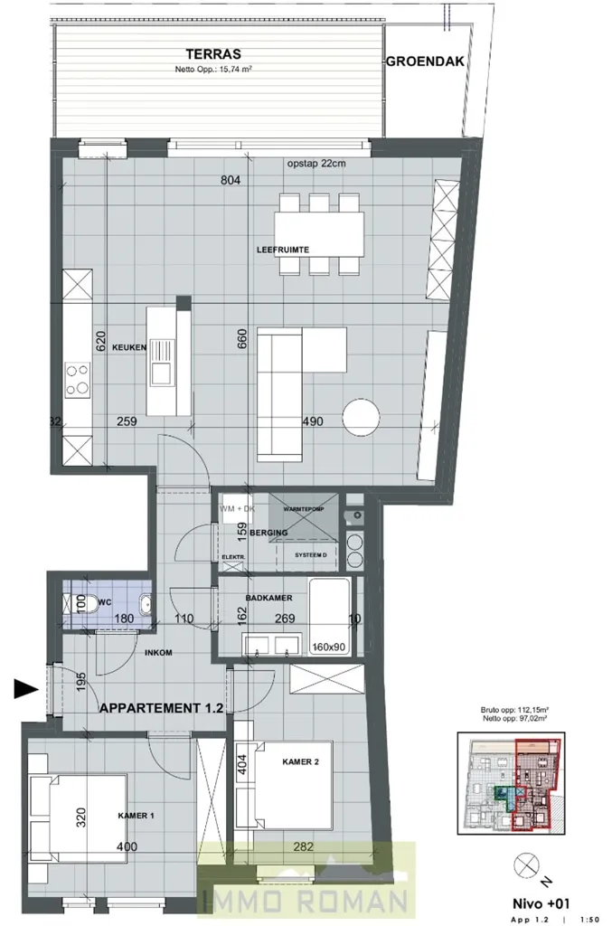 Plan - Appartement Neuf avec Terrasse au Centre d'Anzegem