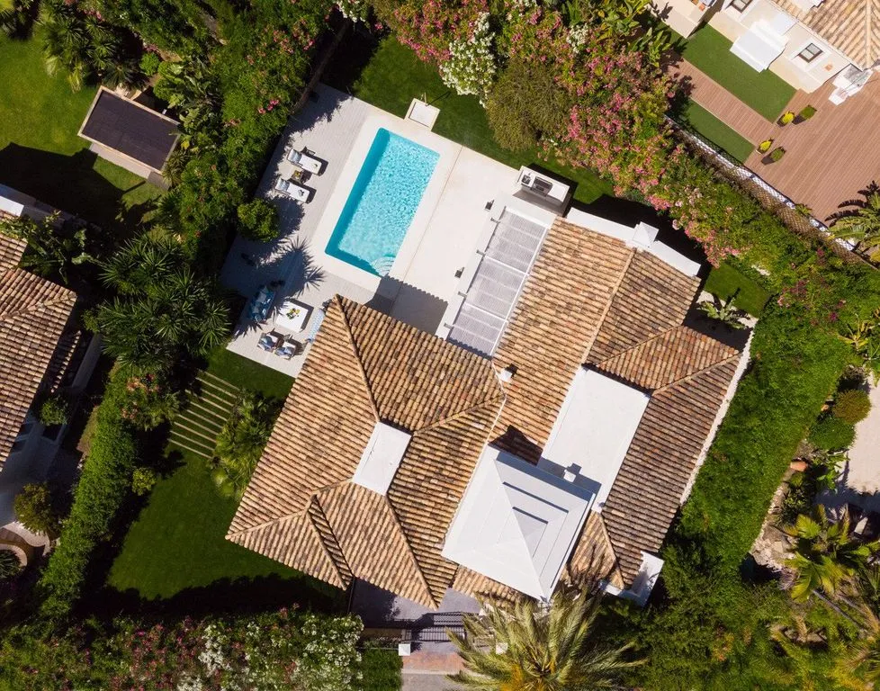 Vue aérienne - Luxury Villa with Pool and Mountain View in Marbella