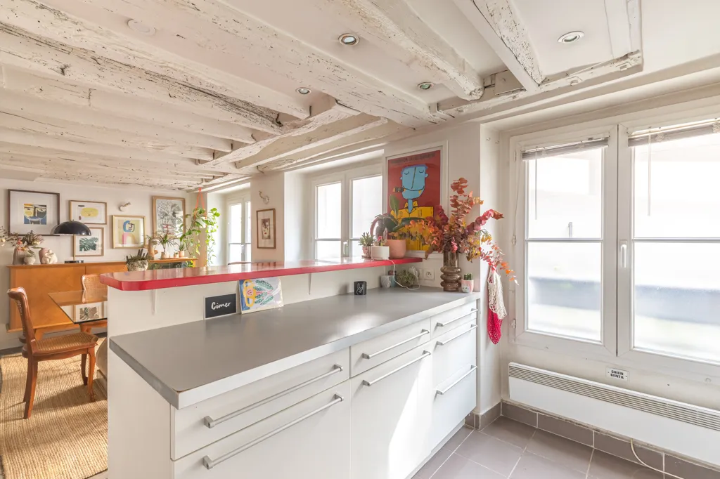 Köök - Apartment with Ascender in Paris 3e