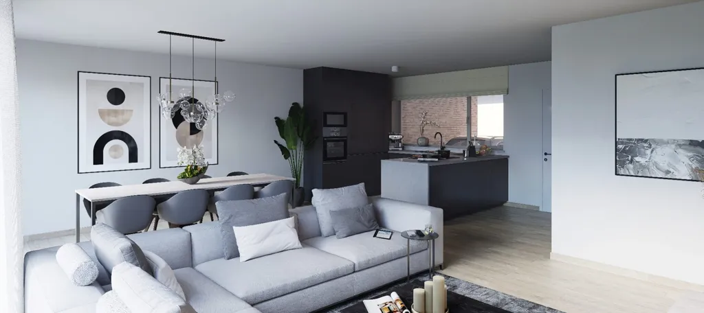 Living Room - Modern House with Private Garden in Hasselt