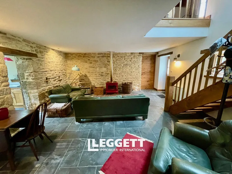 Séjour - Maison en Pierre Rénovée avec Jardin à Limerzel