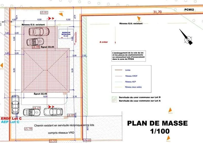 Plan - Terrain avec Permis de Construire à La Roquette-sur-Siagne