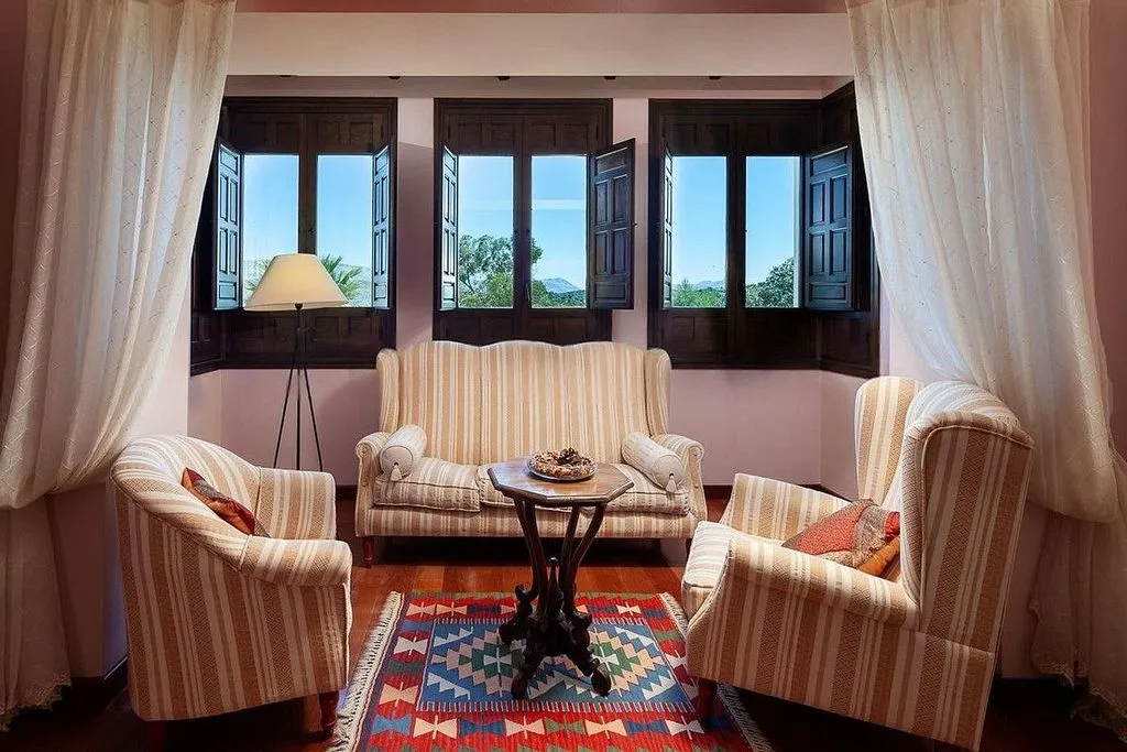 Living Room - Andalusian Cortijo with Pool in Almogía
