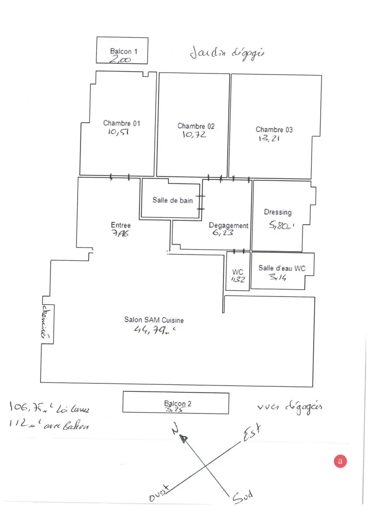 Plan - Appartement Luxueux avec Balcon à Neuilly-sur-Seine