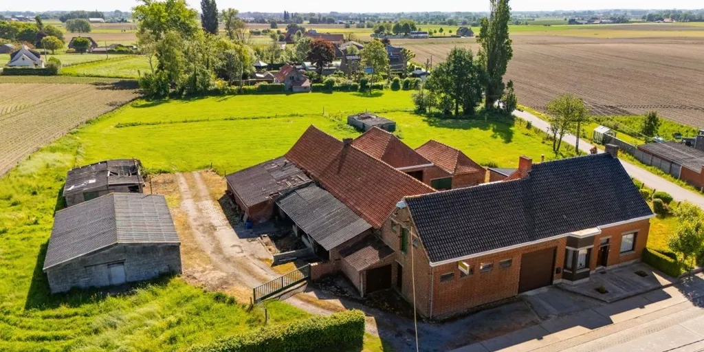 Vue aérienne - Hoeve à Rénover avec Jardin à Kortemark
