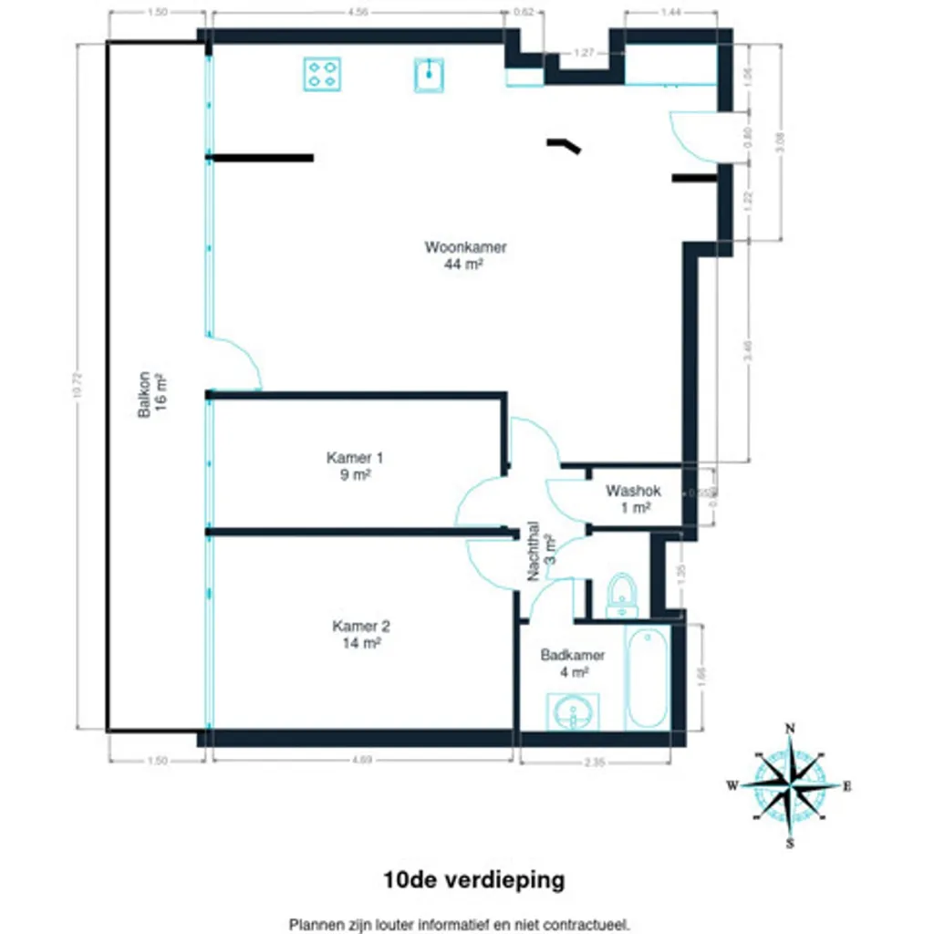 Plaan - Bright Apartment with Balcony on Marius Renard