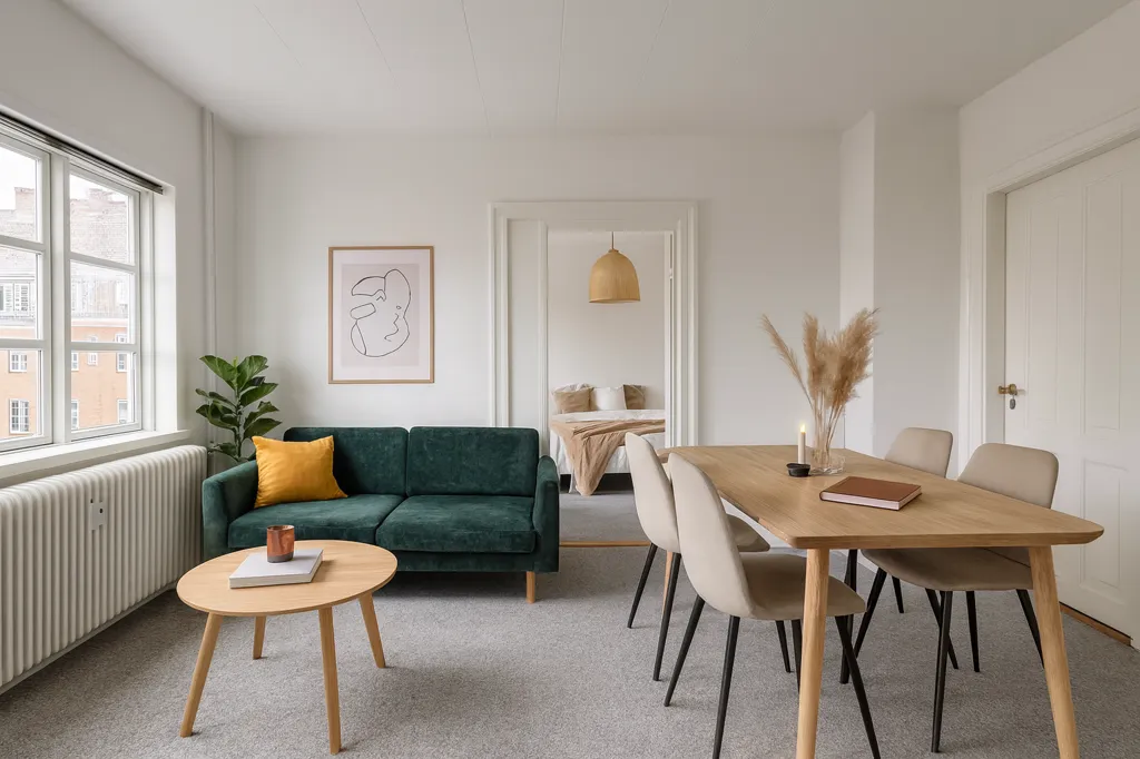 Séjour - Three-Bedroom Apartment with Scenic View in Viborg
