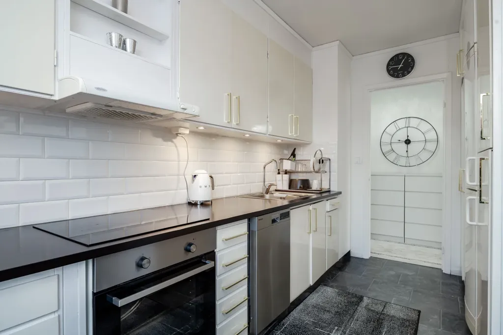 Cuisine - Renovated Two-Bedroom Flat with Balcony in Gävleborg