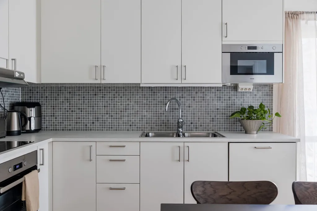 Kitchen - Modern Flat with Balcony in Uppsala