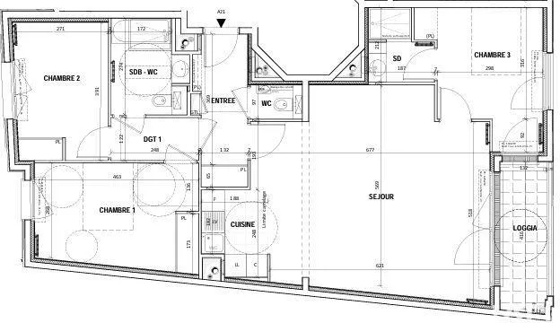 Plaan - Contemporary Flat with Loggia in Saint-Maurice