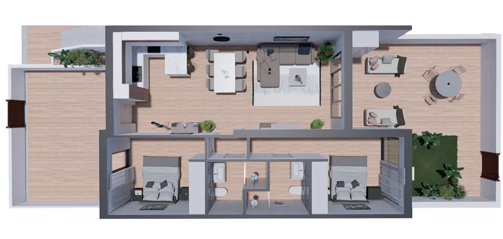 Plaan - Markplan Apartment with Garden in Los Balcones