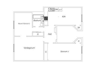 Plan - Charming Treehouse Flat in Landala, Göteborg