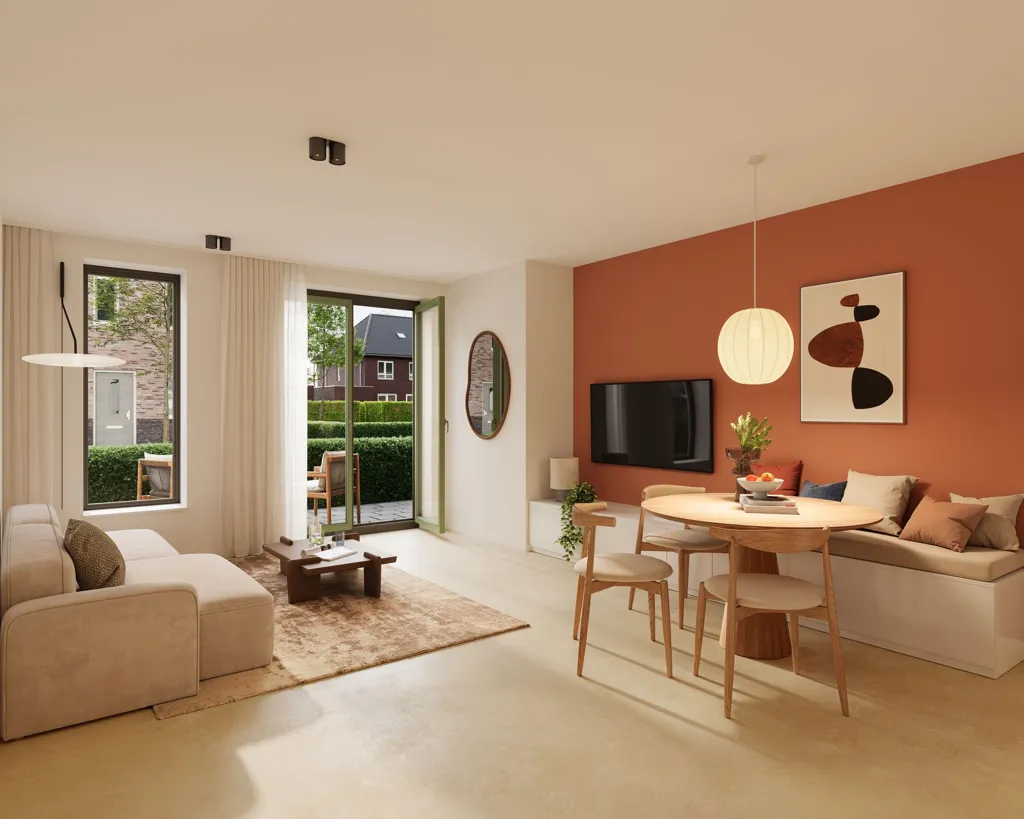 Séjour - All-Electric Apartment with Garden in Oude-Tonge