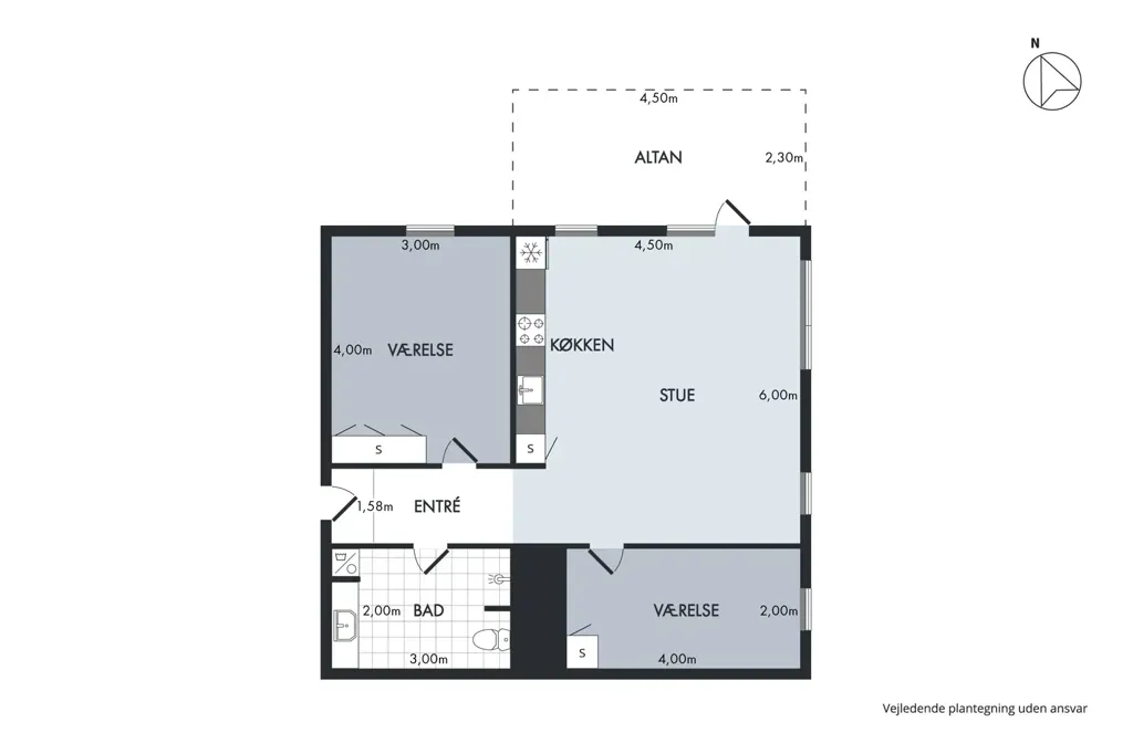 Plan - Modern Flat with Balcony in Taffeltårnet, Spritten