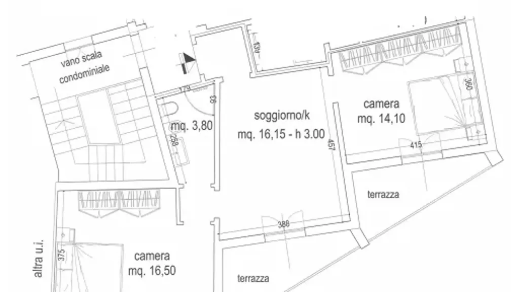Floor Plan - Fully Rented 3-Bedroom Flat in Florence